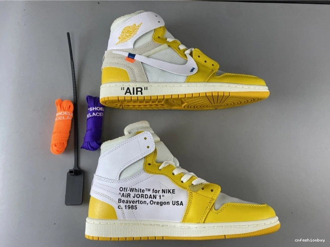 1 Yellow-Cone x NRG Dark Powder White Jordan Off-White Air AQ0818-149 1010
